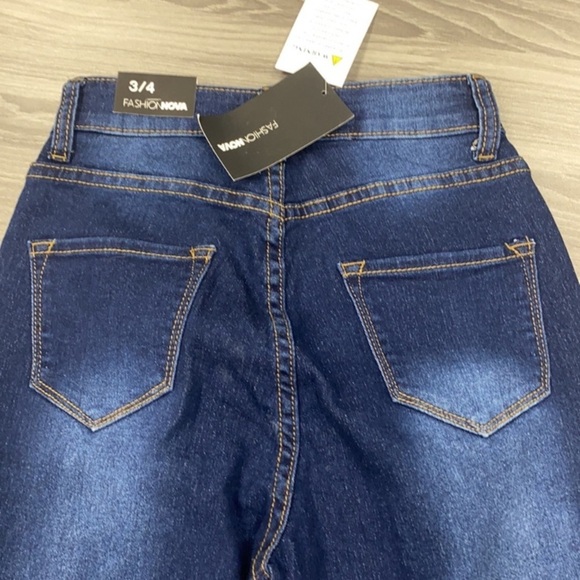 Fashion Nova Teenage Fever Blue Jeans Distressed Ripped Denim Pants Size… - Picture 14 of 15